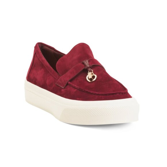 JSLIDES Wine Suede Goliath Slip On Sneakers - Picture 1 of 2